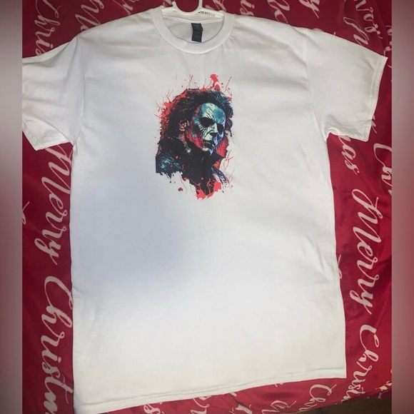 Custom Made Michael Myers White Tee - Picture 1 of 3